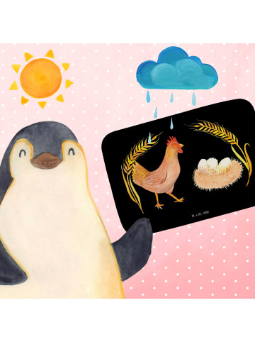 Mr. & Mrs. Panda Badematte Huhn Stolz ohne Spruch in Schwarz