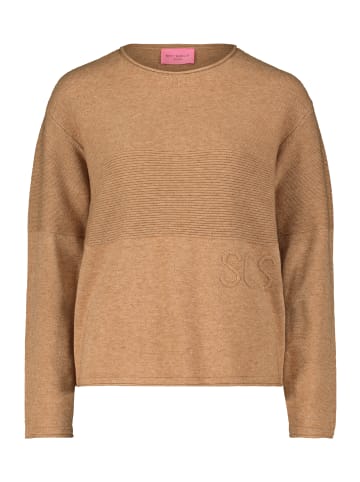 Betty Barclay Strickpullover mit Strickdetails in Camel Melange