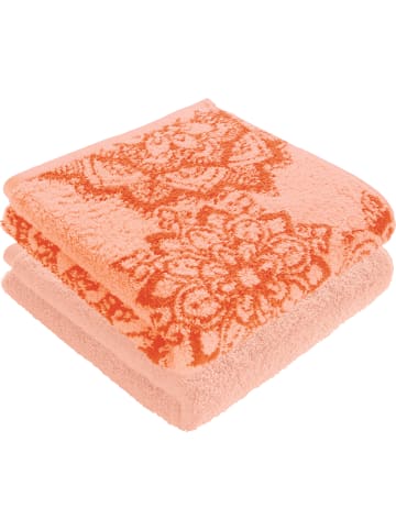 Erwin Müller Frottier, Jacquard Duschtuch 2er-Pack Bühl in apricot