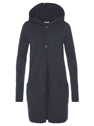 Kangaroos Kapuzenstrickjacke in marine-meliert