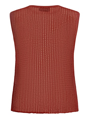CARTOON Strick-Top mit Rundhalsausschnitt in Rust Brown