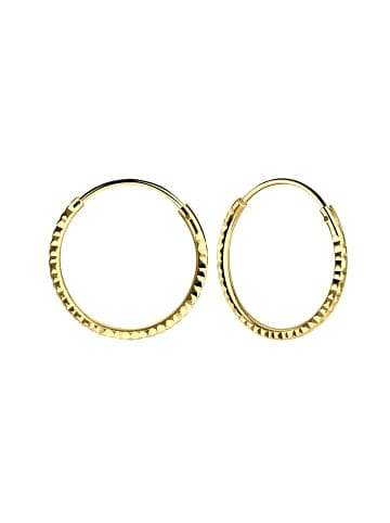 Alexander York Creolen Diamantschliff in Gold (16 mm) aus 925 Sterling Silber, 2-tlg. in gold
