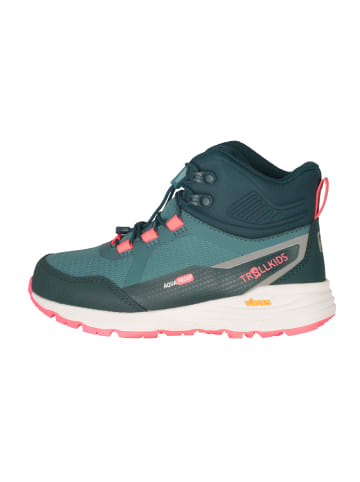 Trollkids Wanderschuh Hiker Mid Skarvan in dusty teal
