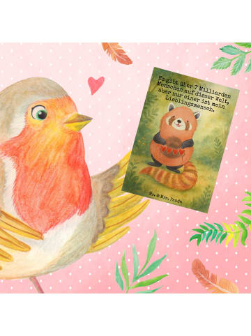 Mr. & Mrs. Panda babykarte Roter Panda Design mit Spruch in Weiß