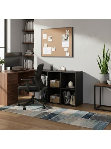 relaxdays Bücherregal in Schwarz - (B)61 x (H)91 x (T)30 cm