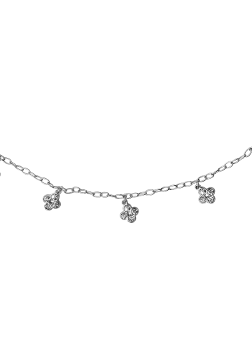 ANELY Edelstahl Blumen-Choker Halskette in Silber