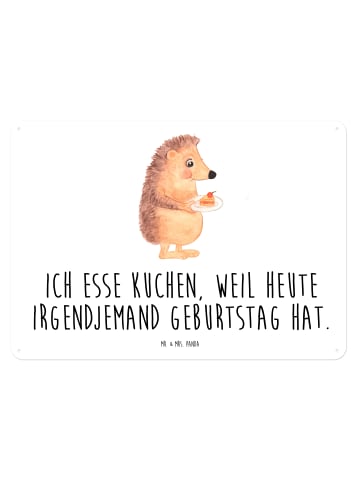 Mr. & Mrs. Panda Blechschild Igel Kuchenstück mit Spruch in Weiß