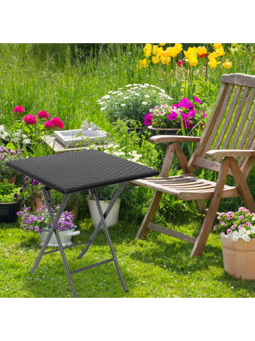 relaxdays Gartentisch Bastian in Schwarz - (B)61,5 x (H)74 x (T)61,5 cm