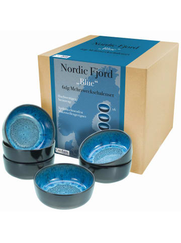 CreaTable 6 er-Set 21553 Nordic Fjord Müslischalen Set in Blue