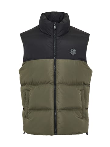 Threadbare Weste THB Jacket Gilet Lethame in Black/Khaki