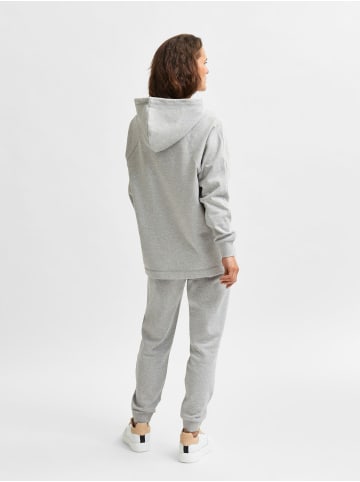 SELECTED FEMME Kapuzen Pullover Basic Hoodie SLFSTASIE Long Sweatshirt in Grau