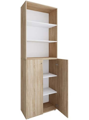 VCM XL Holz Großer Schuhschrank Schuhkommode Lona 6 in Sonoma-Eiche