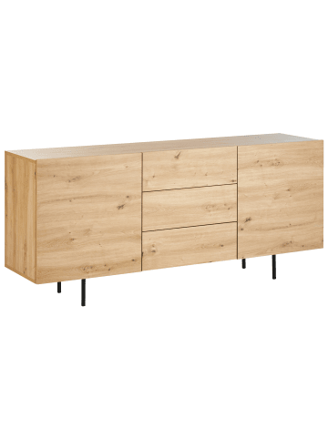 Beliani Sideboard KENORA in Braun/Schwarz - (W) 163 x (H) 72 x (L) 41 cm