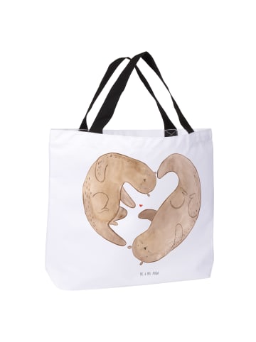 Mr. & Mrs. Panda Tasche Otter Herz ohne Spruch in Weiß