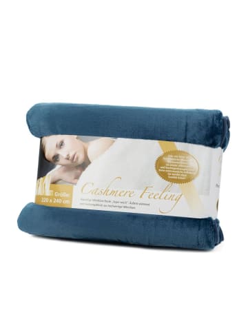 Gözze Wohndecke Cashmere-Feeling 220x240 in blau