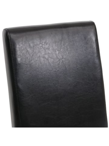 MCW 2er-Set Esszimmerstuhl Littau, Kunstleder, schwarz, dunkle Beine