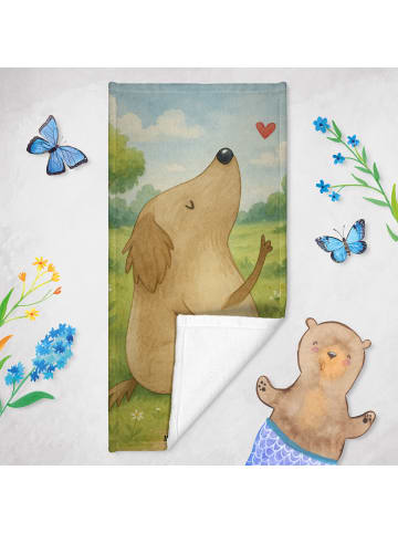 Mr. & Mrs. Panda Strandhandtuch Hund Liebe Design ohne Spruch in Hundeglück