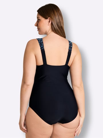sheego Badeanzug in tiefblau-bedruckt