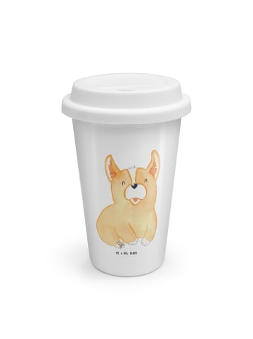 Mr. & Mrs. Panda To Go Becher Corgie ohne Spruch in Weiß