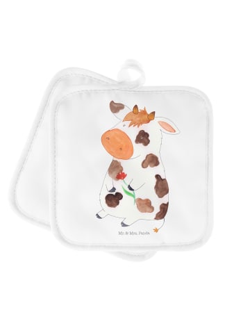 Mr. & Mrs. Panda Topfuntersetzer Kuh ohne Spruch in Weiß