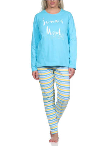 e Pyjama Schlafanzug Ringeln strahlenden - 79926 in blau
