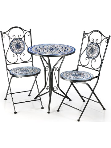 kobolo 3tlg. Set Garten-Sitz-Set TILETABLEDUO in Blau