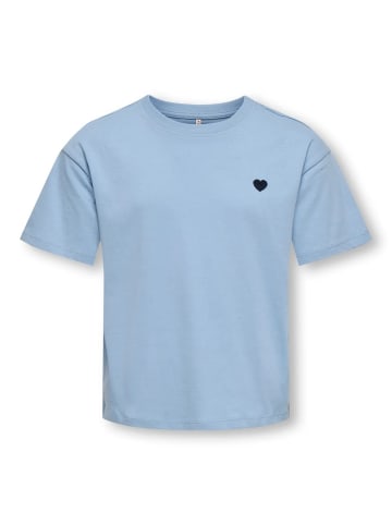 KIDS ONLY T-Shirt KOGMAIKEN LIFE CROPHEART TOP in soft chambray