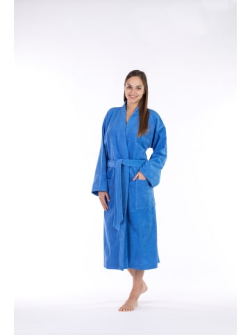 Framsohn Walkfrottier Unisex Bademantel "CASA" in Azur