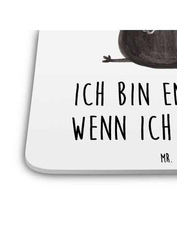 Mr. & Mrs. Panda Glasuntersetzer Stinktier Sitzen mit Spruch in Weiß