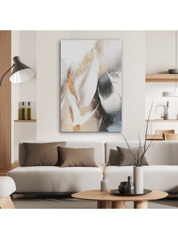 OnlyWow Akustibild Abstrakte Kunst weiß gold