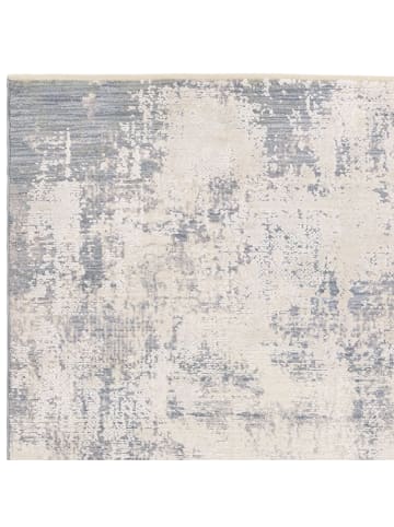 KADIMA DESIGN Teppich Velours, Abstrakt, Naturtöne, Wohnzimmerteppich, Pflegeleicht in Blau