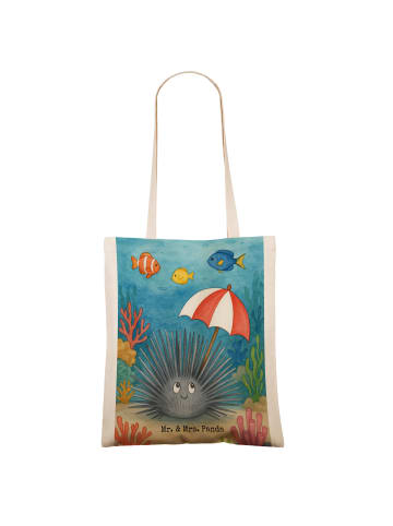 Mr. & Mrs. Panda Stoffbeutel Seeigel Design ohne Spruch in Weiß