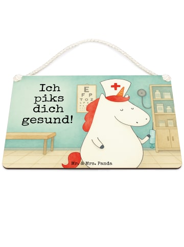 Mr. & Mrs. Panda Türschild Einhorn Krankenschwester Design mit S... in Weiß