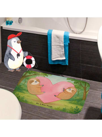 Mr. & Mrs. Panda Badvorleger Faultiere Herz Design ohne Spruch in Weiß