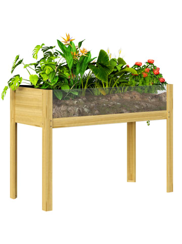 Outsunny Hochbeet 110L x 50B x 80H cm Naturholz
