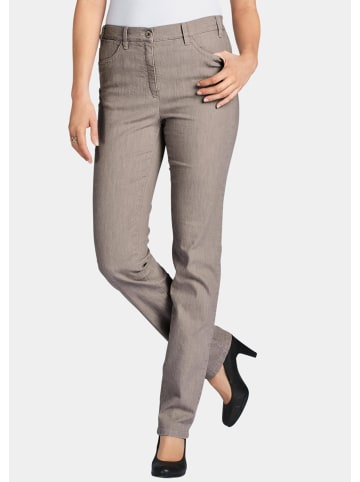 GOLDNER Jeanshose ANNA Edel geschmückte Jeanshose ANNA in helltaupe