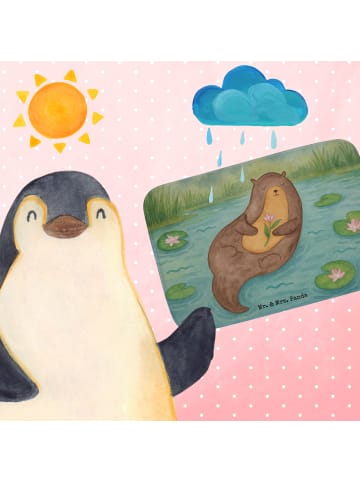 Mr. & Mrs. Panda Badteppich Otter Seerose Design ohne Spruch in Weiß
