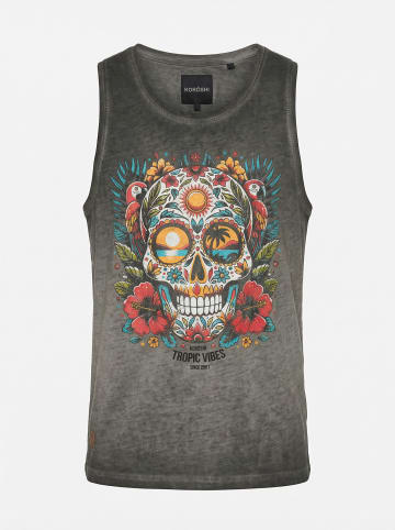 KOROSHI Herren baumwolle print tanktop in grau