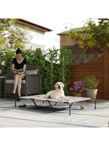 Pawhut Erhöhtes Hundebett,152L x 94B x 23H cm,Beige