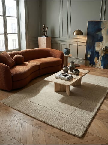KADIMA DESIGN Wollteppich Kurzflor MOLE Handgewebt Naturfaser Wohnzimmer in Beige