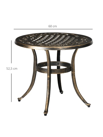 Outsunny Balkontisch in Bronze 60L x 60B x 52,5H cm