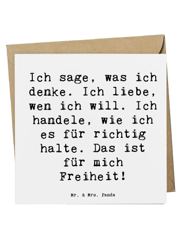 Mr. & Mrs. Panda Deluxe Karte Spruch Freiheit Leben mit Spruch in Weiß