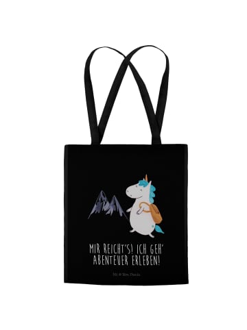 Mr. & Mrs. Panda Tasche Einhorn Bergsteiger mit Spruch in Schwarz