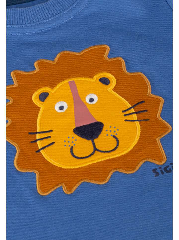 Sigikid T-Shirt Tiger & Löwe in Mittelblau