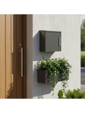 relaxdays Briefkasten in Anthrazit - (B)33 x (H)35 x (T)12 cm