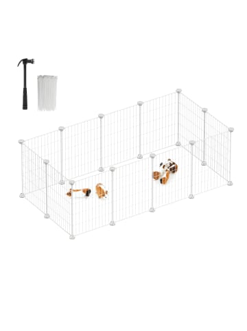 SONGMICS Kleintiergehege Damion in Weiß - (B)143 x (H)46 x (T)73 cm