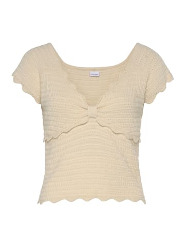 Vivance Kurzarmpullover in beige