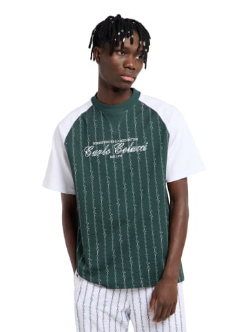 Carlo Colucci T-Shirt Fara in Grün / Weiß