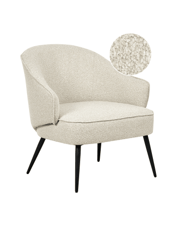 Beliani Sessel KAYLA in Beige/Schwarz - (W) 70 x (H) 77 x (L) 76 cm