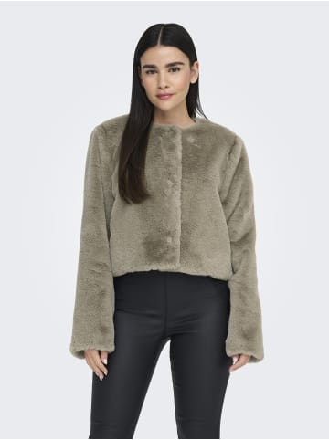 ONLY Kunstfell Jacke in Silver Sage
